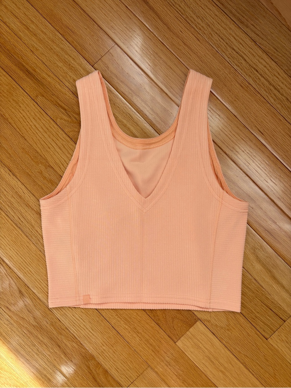 lululemon athletica Ribbed V-Neck Cropped Tank - Peach